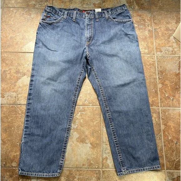 Ariat FR M3 Jeans Lot 2 Mens 46x30 Loose Straight Blue Denim Work Fire Resistant - Picture 6 of 7
